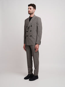Abito doppiopetto in galles di lana beige