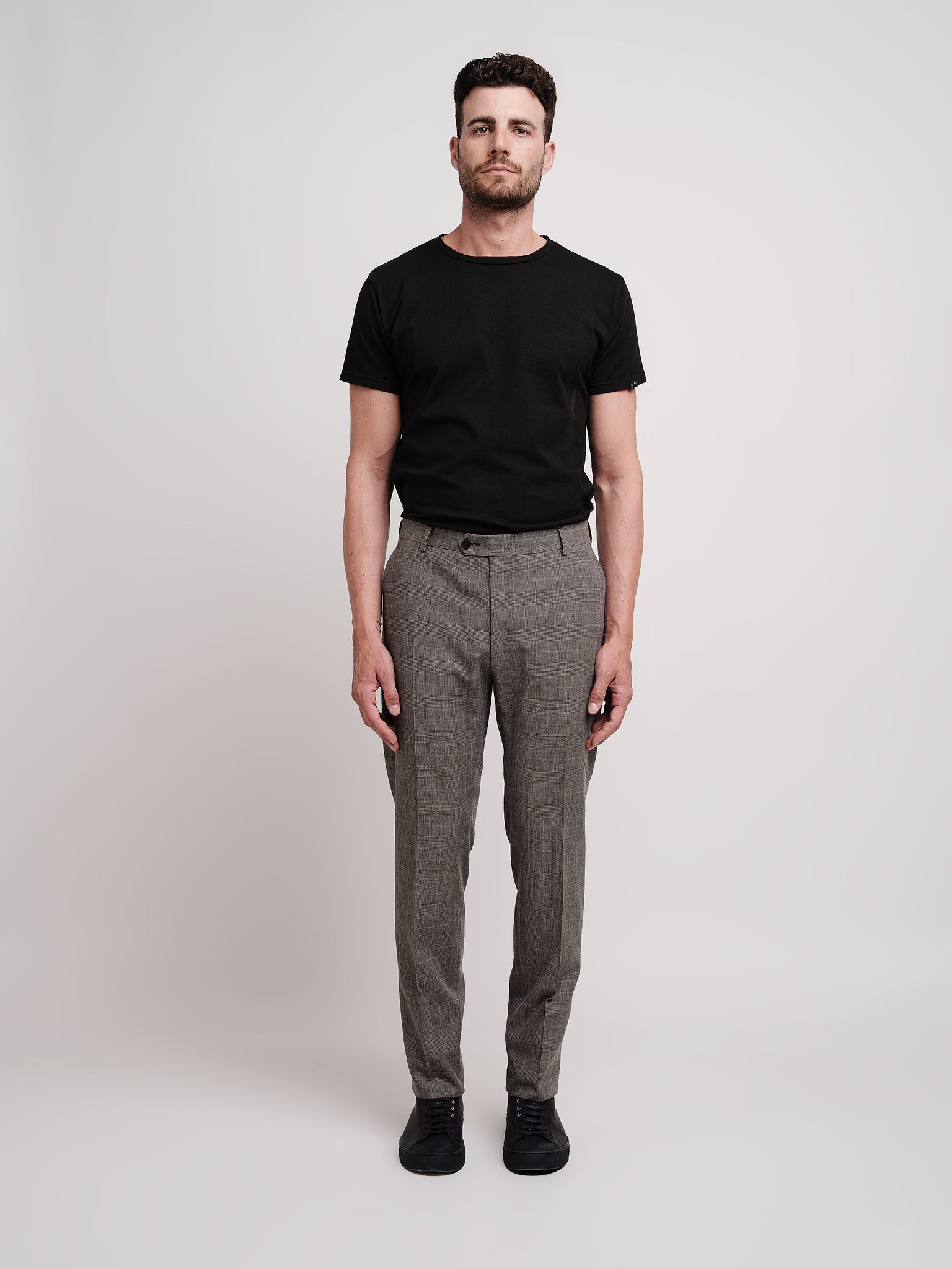 Abito doppiopetto in galles di lana beige