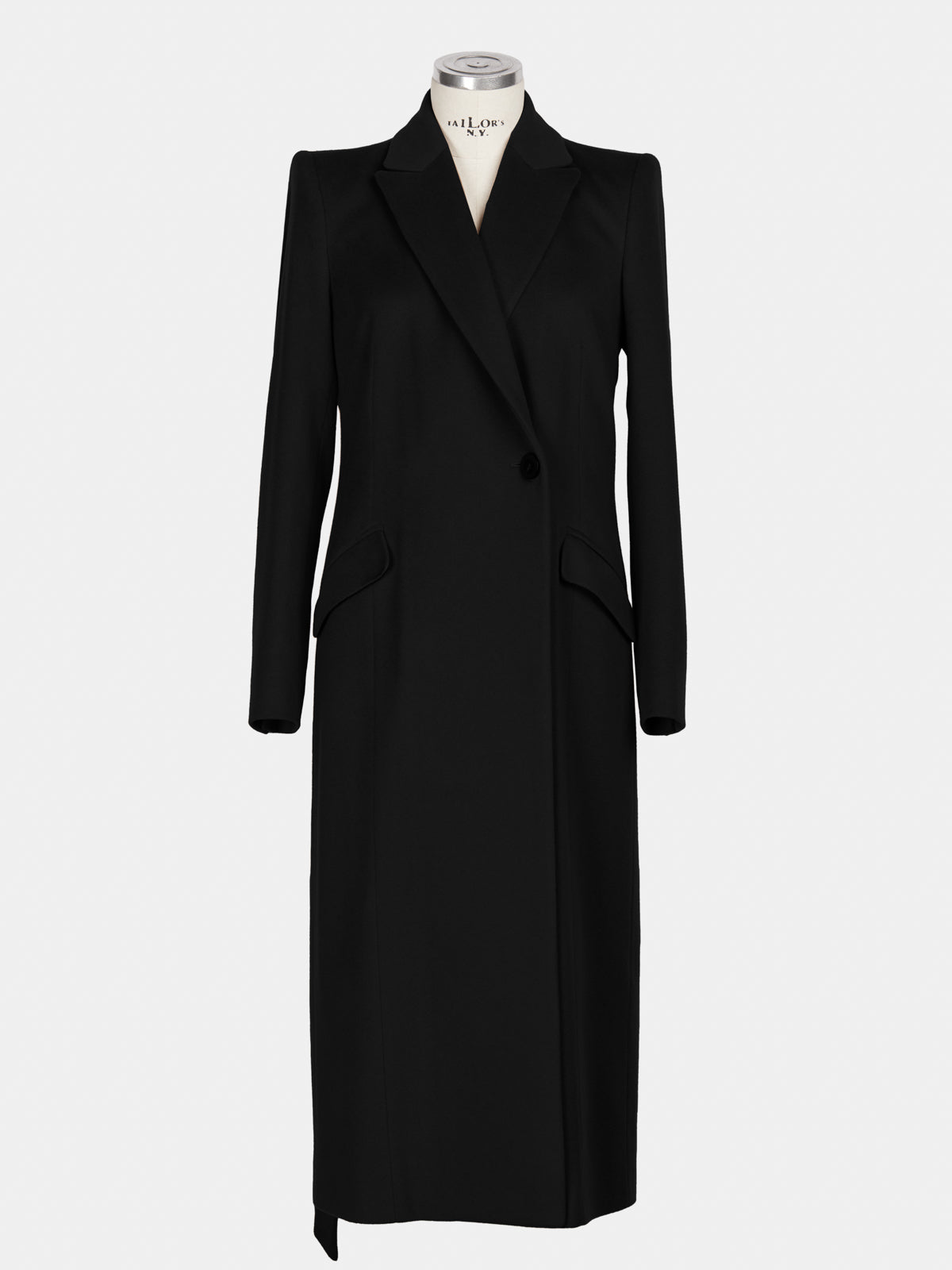 100% black cashmere coat
