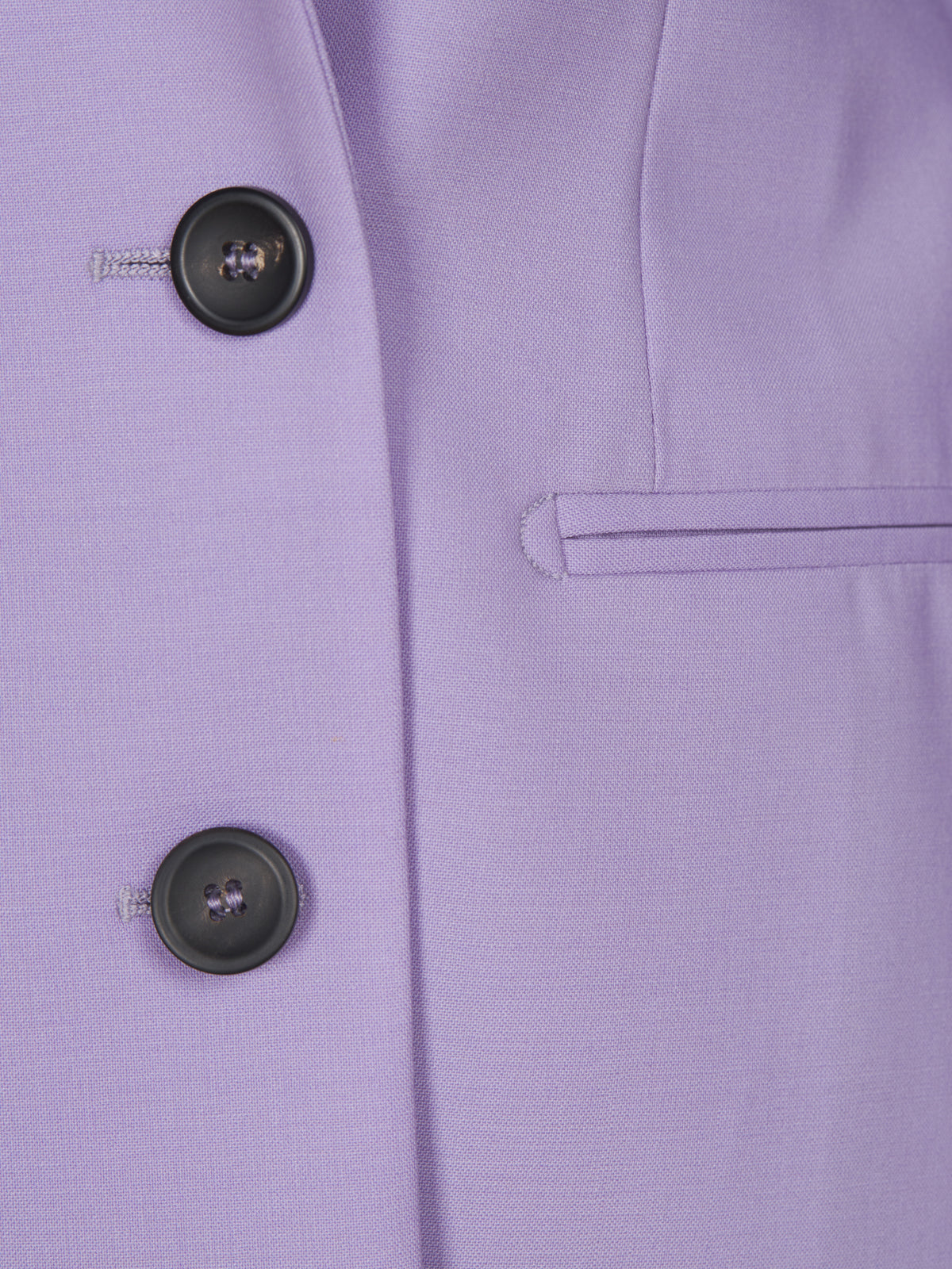 Double-breasted jacket in lilac stretch wool canvas