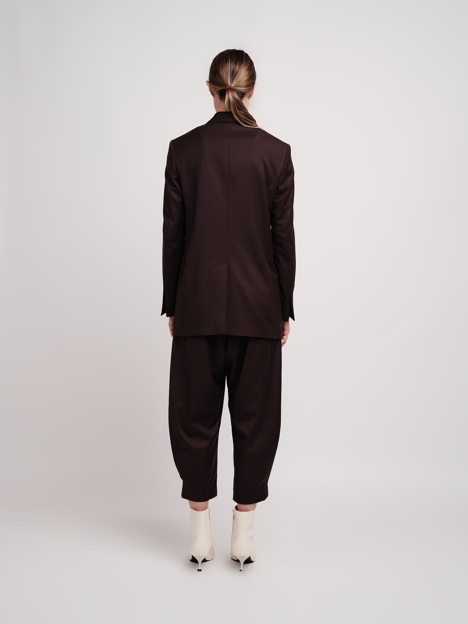 Double-breasted jacket in dark brown wool blend
