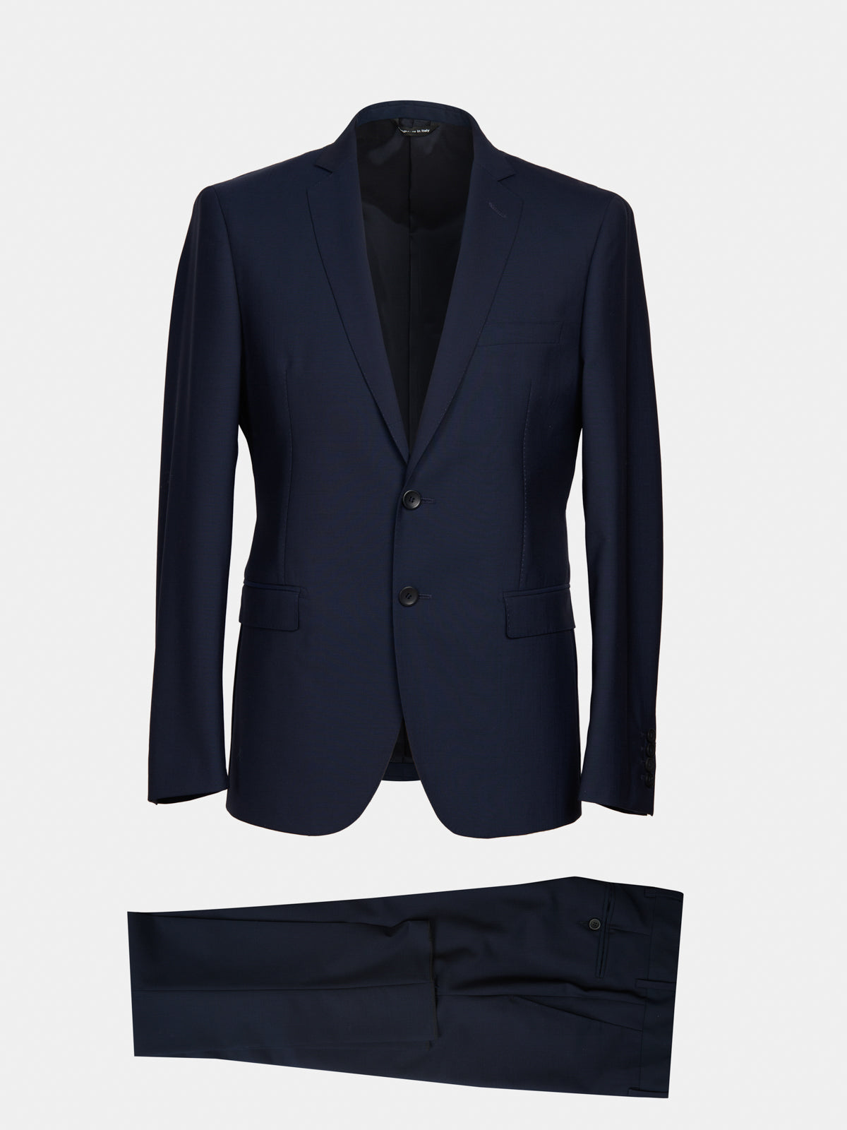 Abito in fresco di lana blu medio Drop 8