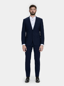 Abito in fresco di lana blu medio Drop 8