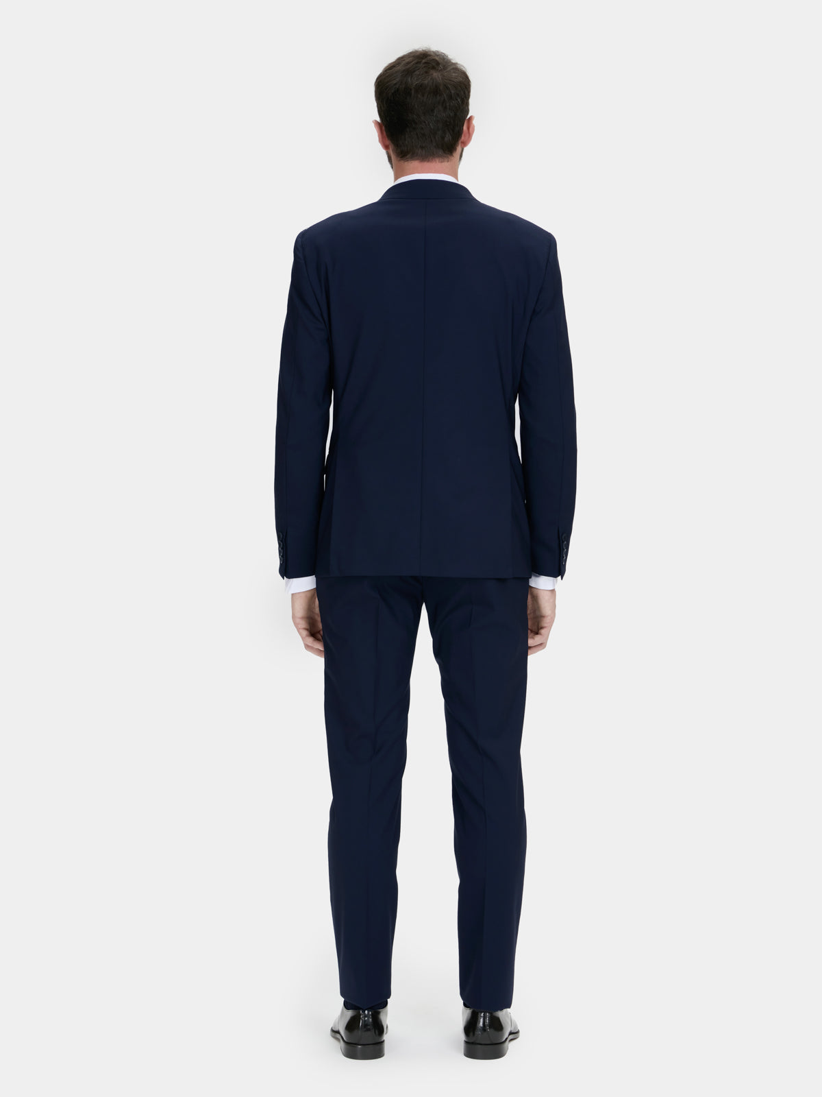 Abito in fresco di lana blu medio Drop 8