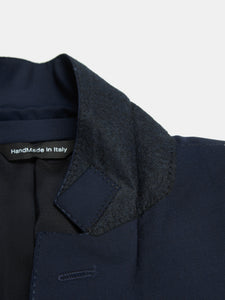 Abito in fresco di lana blu medio Drop 8