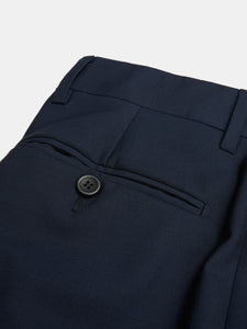 Abito in fresco di lana blu medio Drop 8