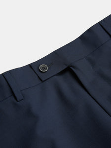 Abito in fresco di lana blu medio Drop 8