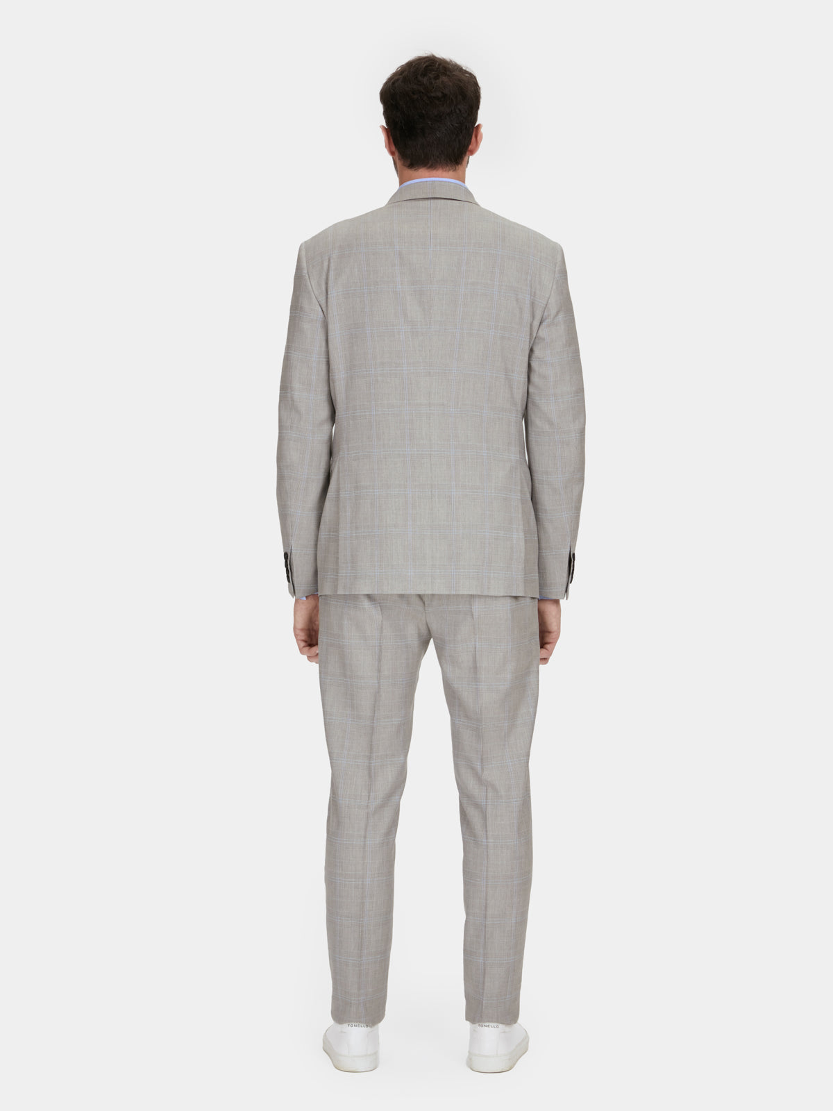 Beige Prince of Wales wool lyocell blend suit Drop 8