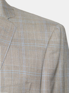 Beige Prince of Wales wool lyocell blend suit Drop 8