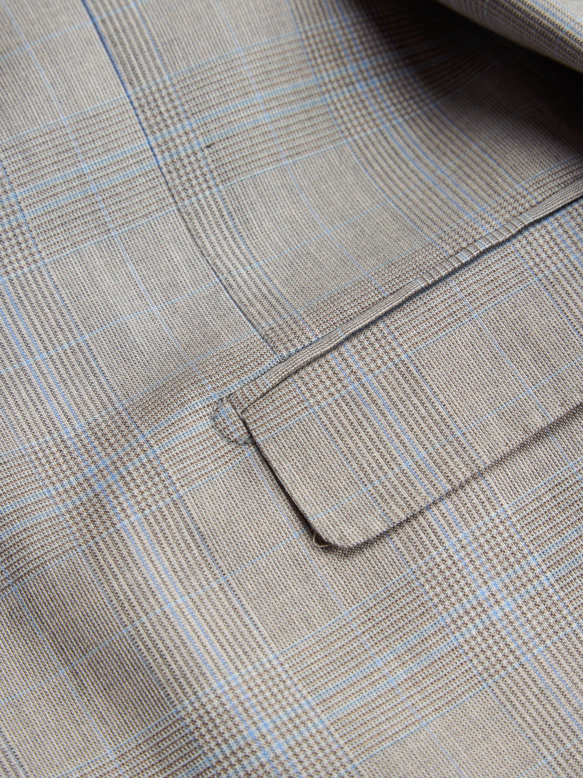 Beige Prince of Wales wool lyocell blend suit Drop 8