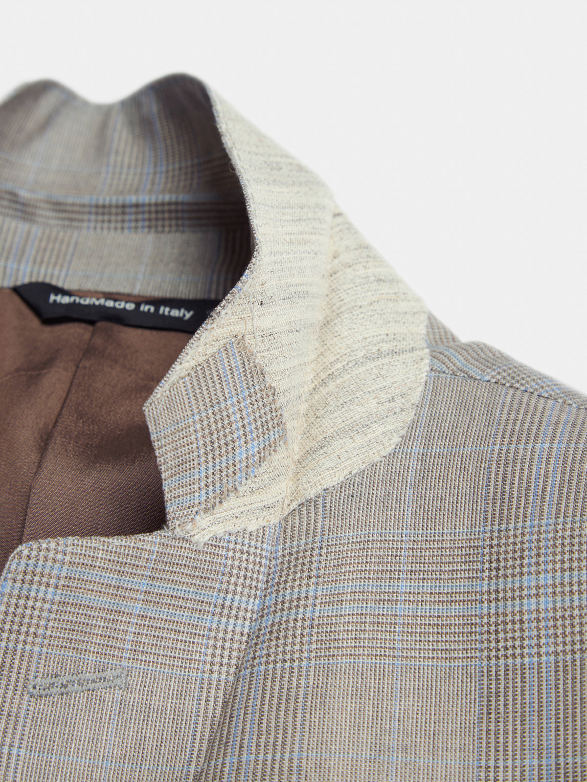 Beige Prince of Wales wool lyocell blend suit Drop 8