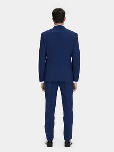 Open dress in cool blue wool Drop 8