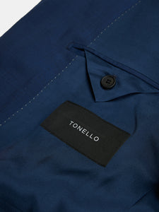 Open dress in cool blue wool Drop 8