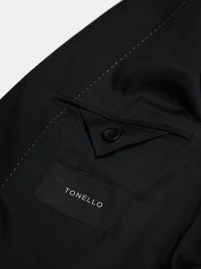 Abito iconico in fresco di lana nero Drop 8