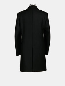 Peacoat in military cloth in wool jersey