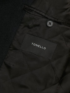 Peacoat in military cloth in wool jersey