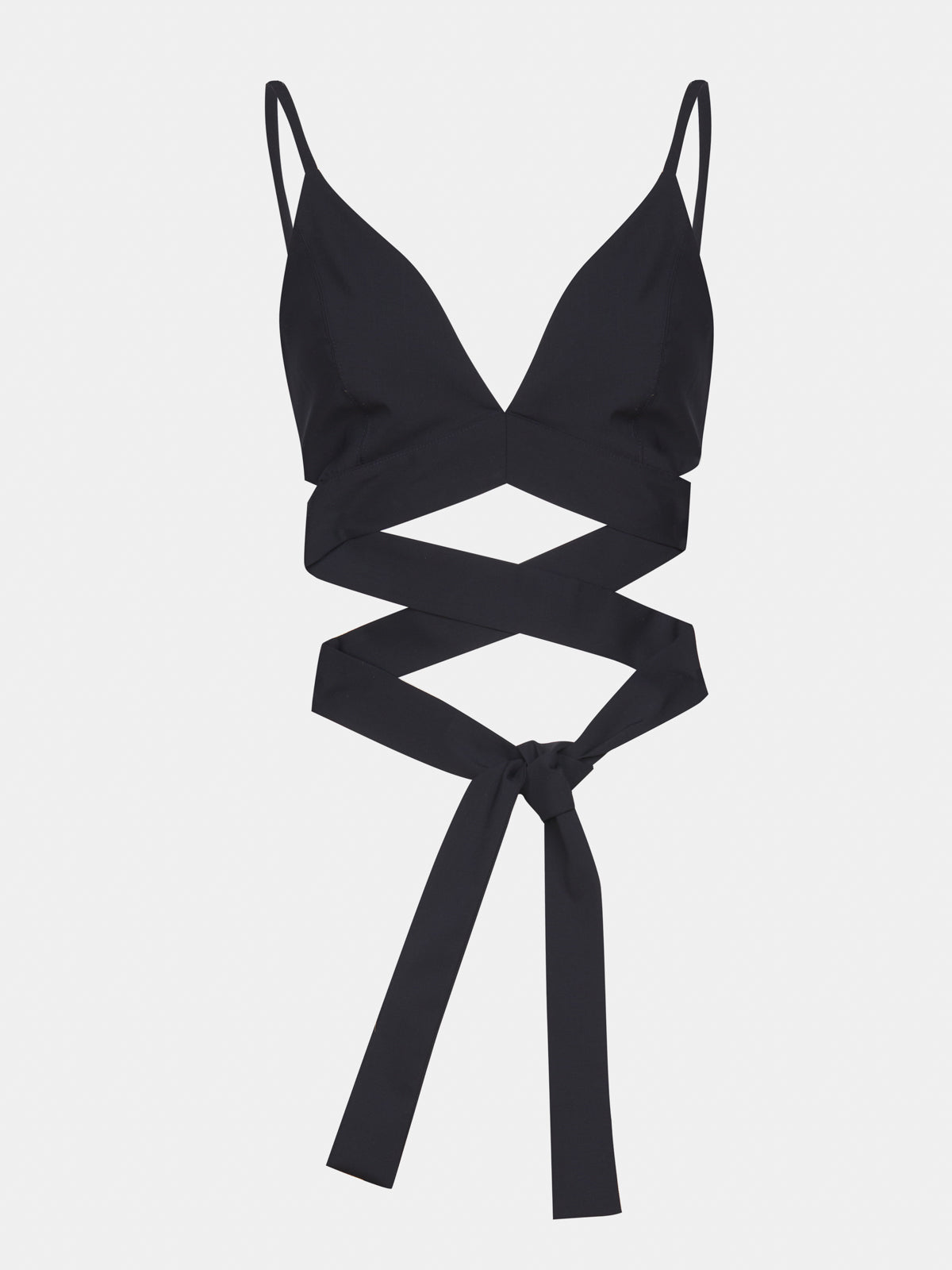 Bralette in fresco di lana blu navy