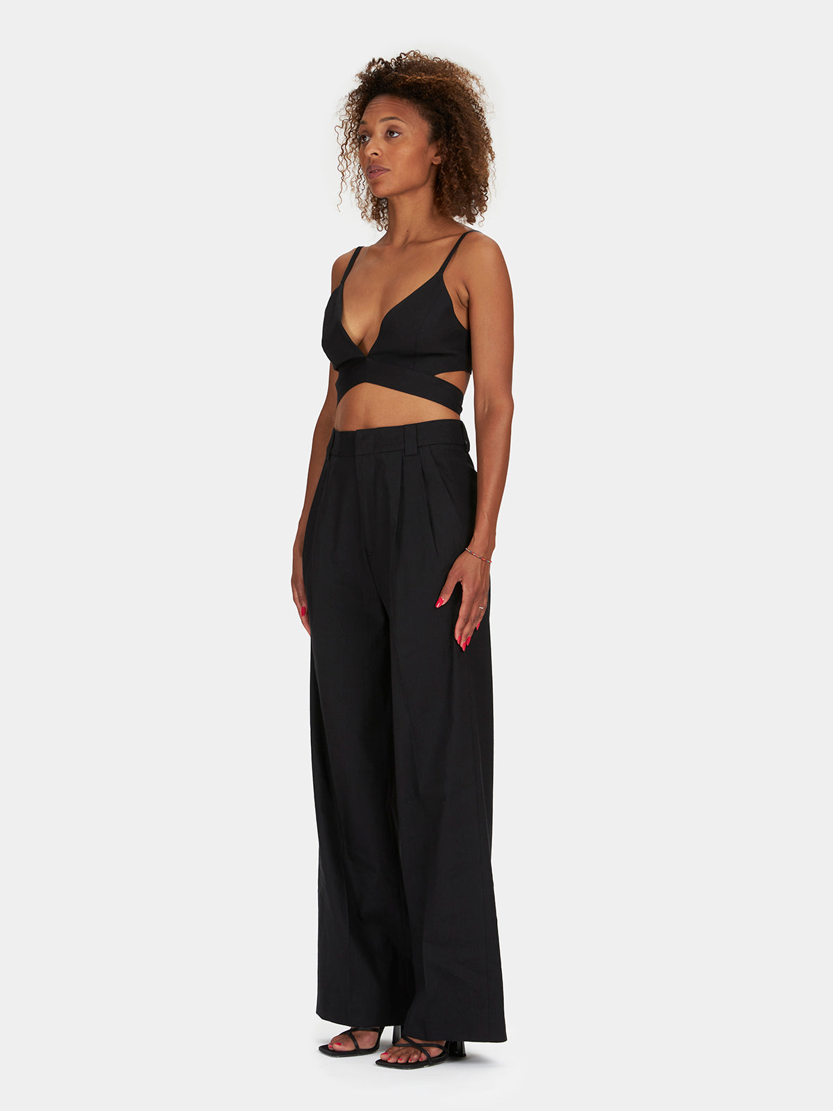 Bralette in fresco di lana nero