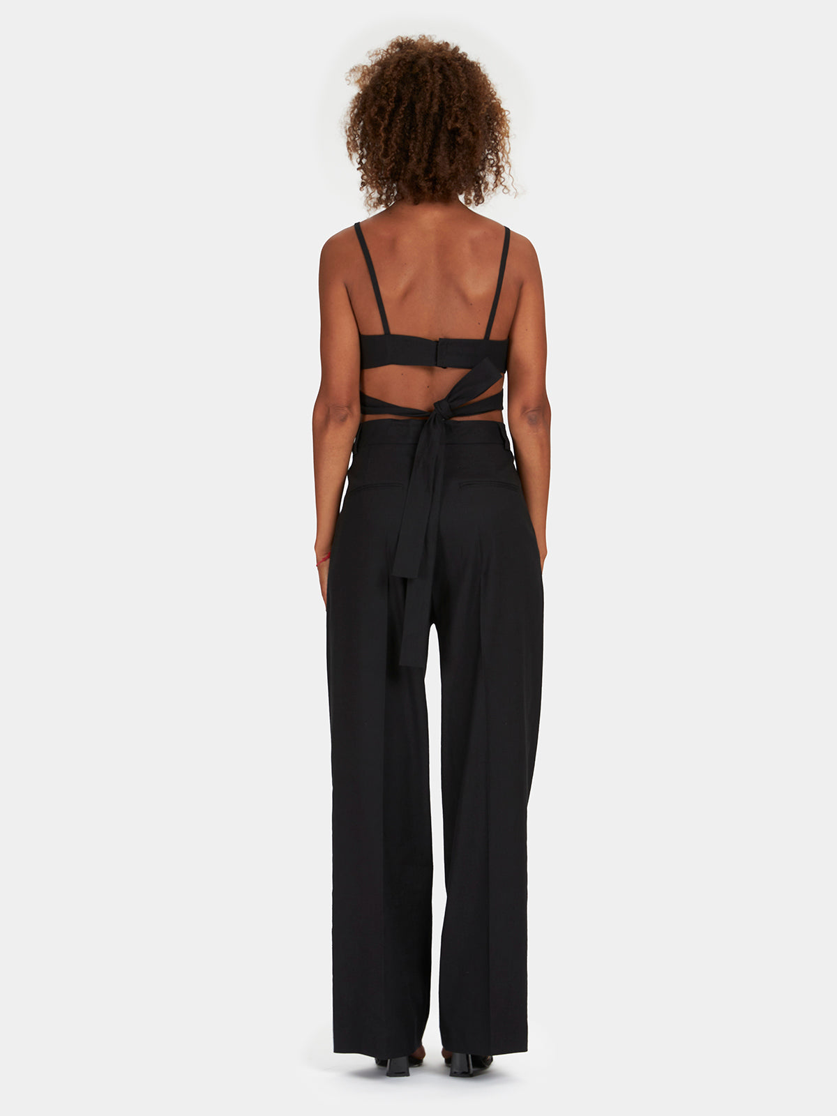 Bralette in fresco di lana nero