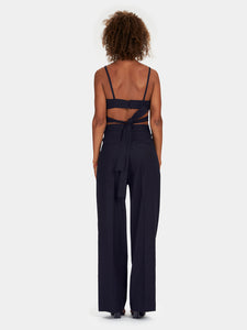 Bralette in fresco di lana blu navy