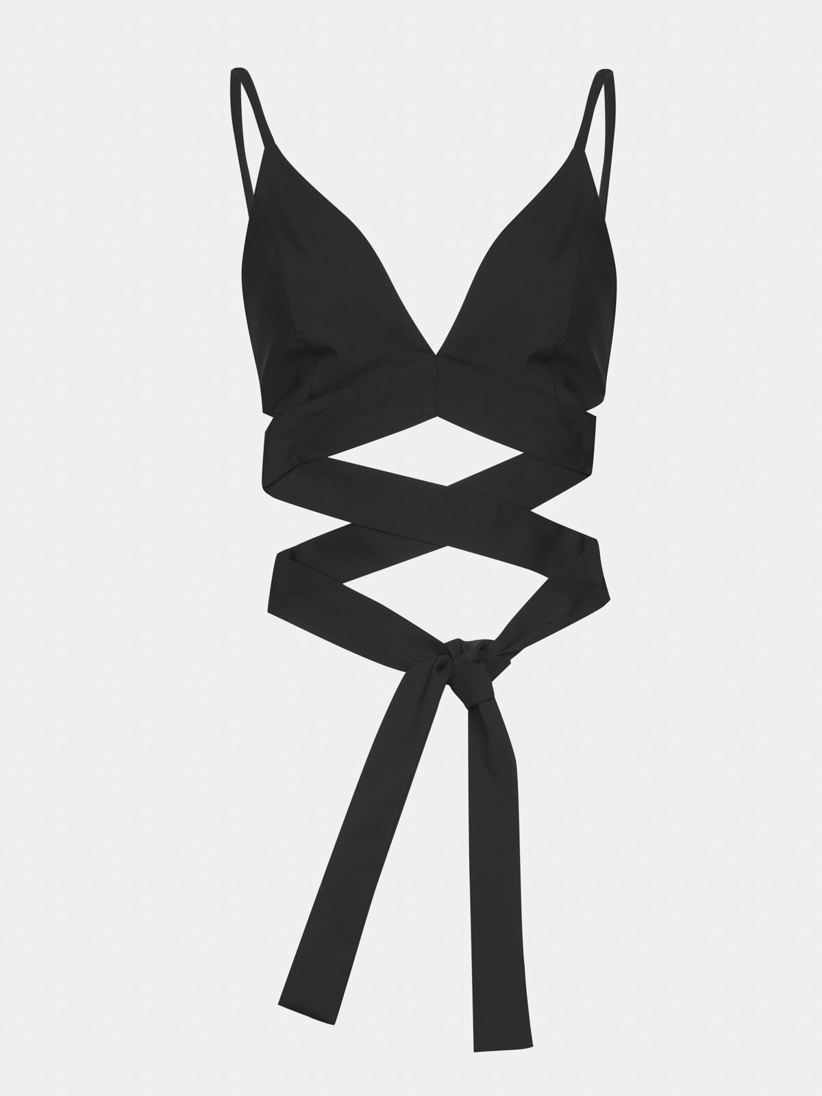 Bralette in fresco di lana nero