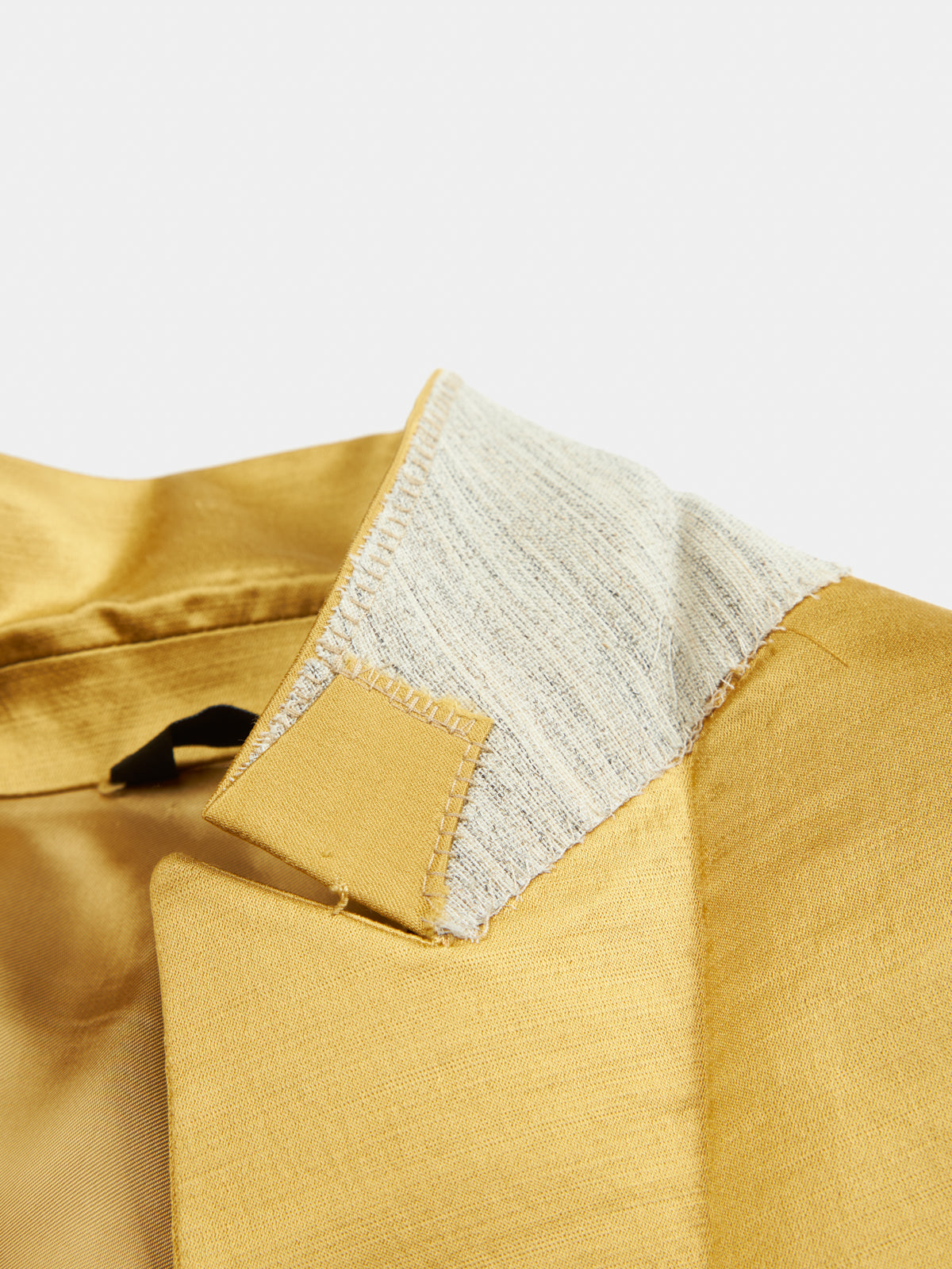 Double-breasted jacket in honey-colored cotton satin