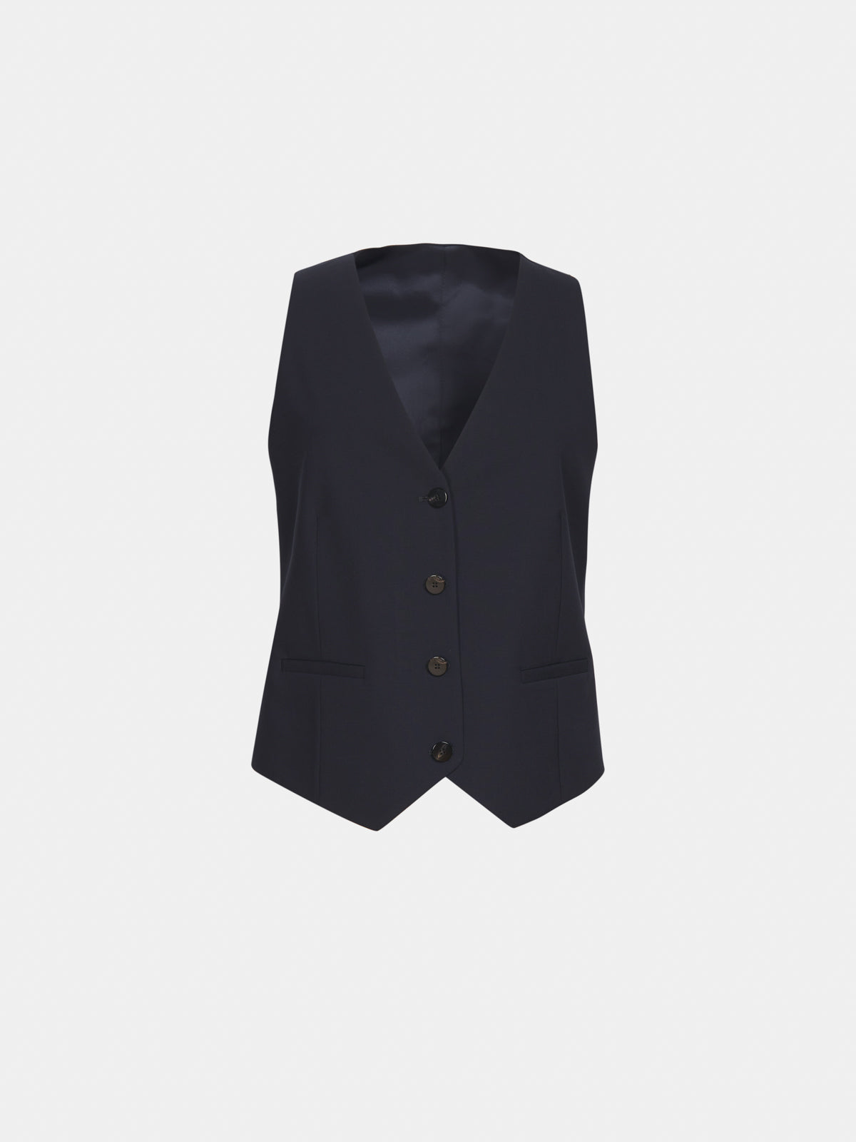 Gilet in fresco di lana blu navy