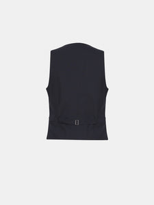 Gilet in fresco di lana blu navy
