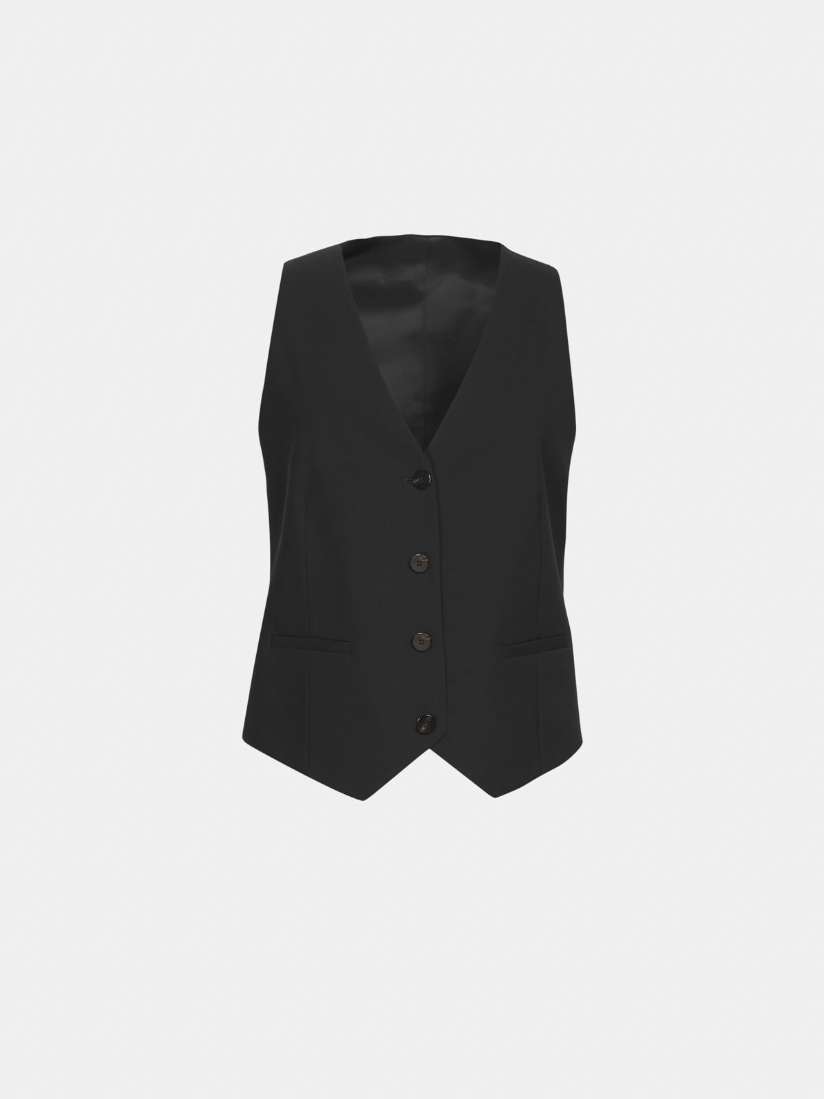 Waistcoat in cool black wool