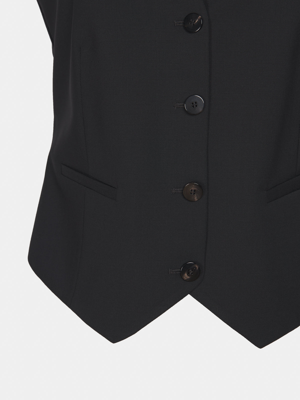 Waistcoat in cool black wool