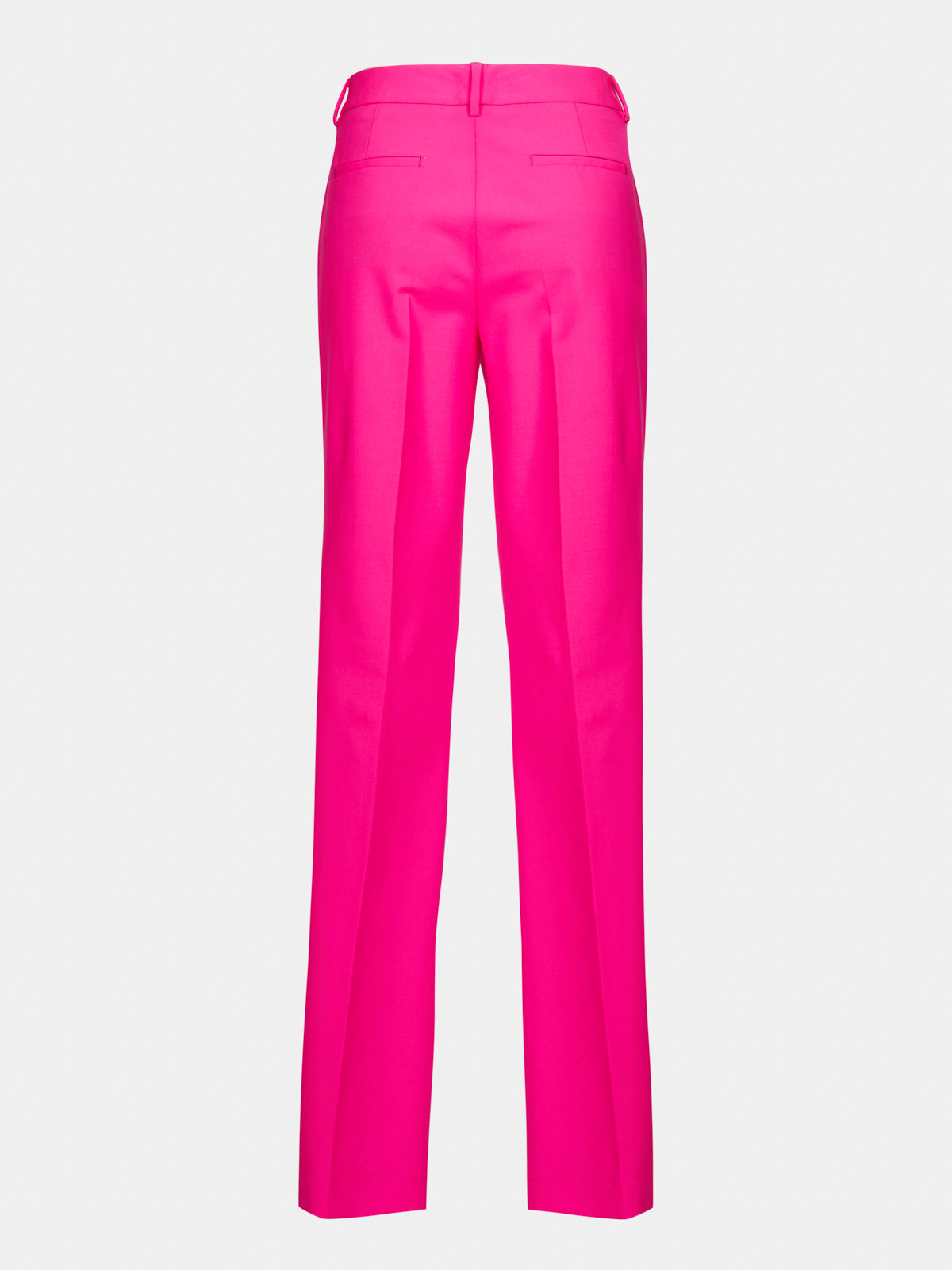 Pantalone a zampa in lana fucsia