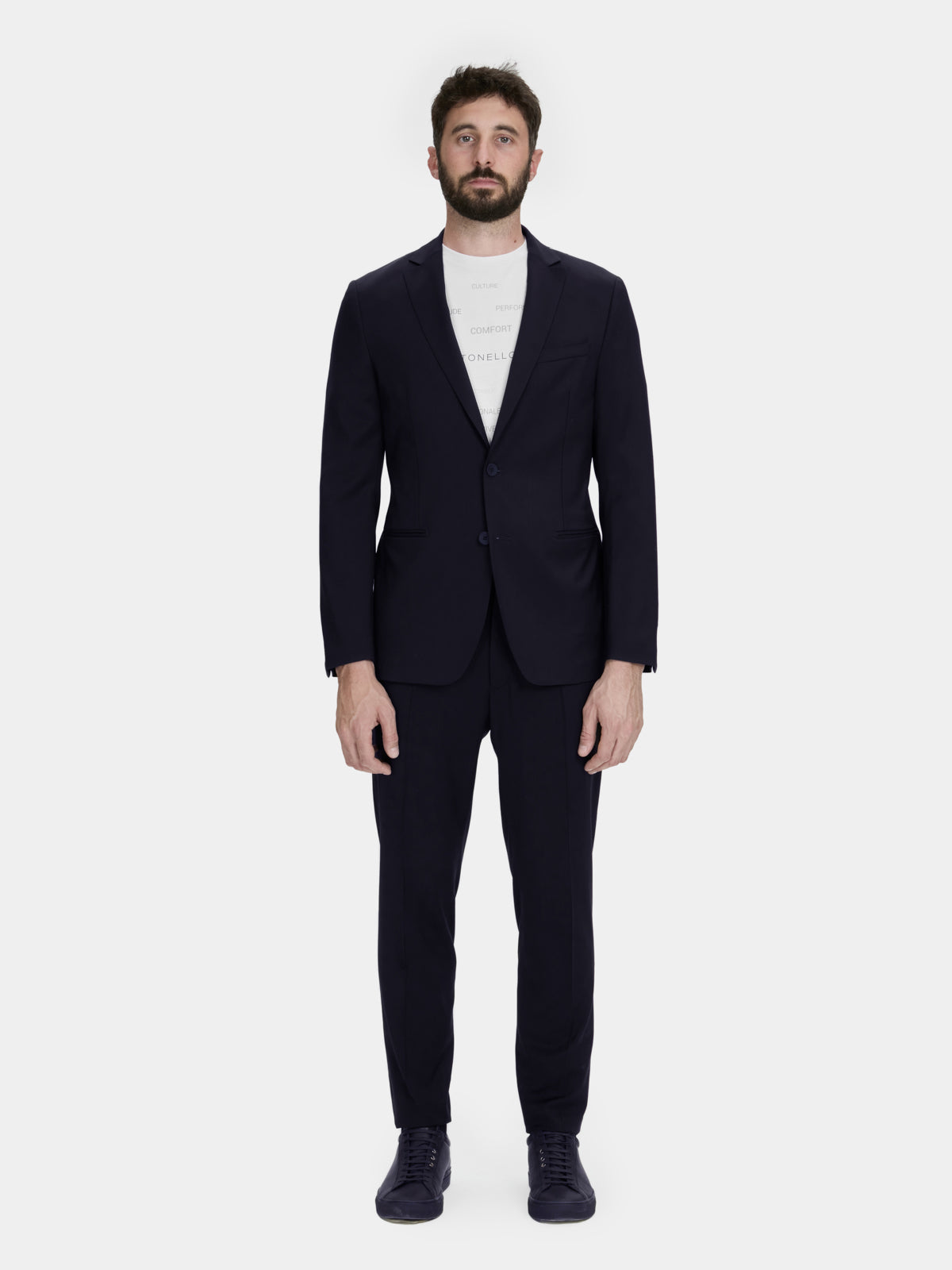 Abito Wash&Wear in gabardina di lana blu