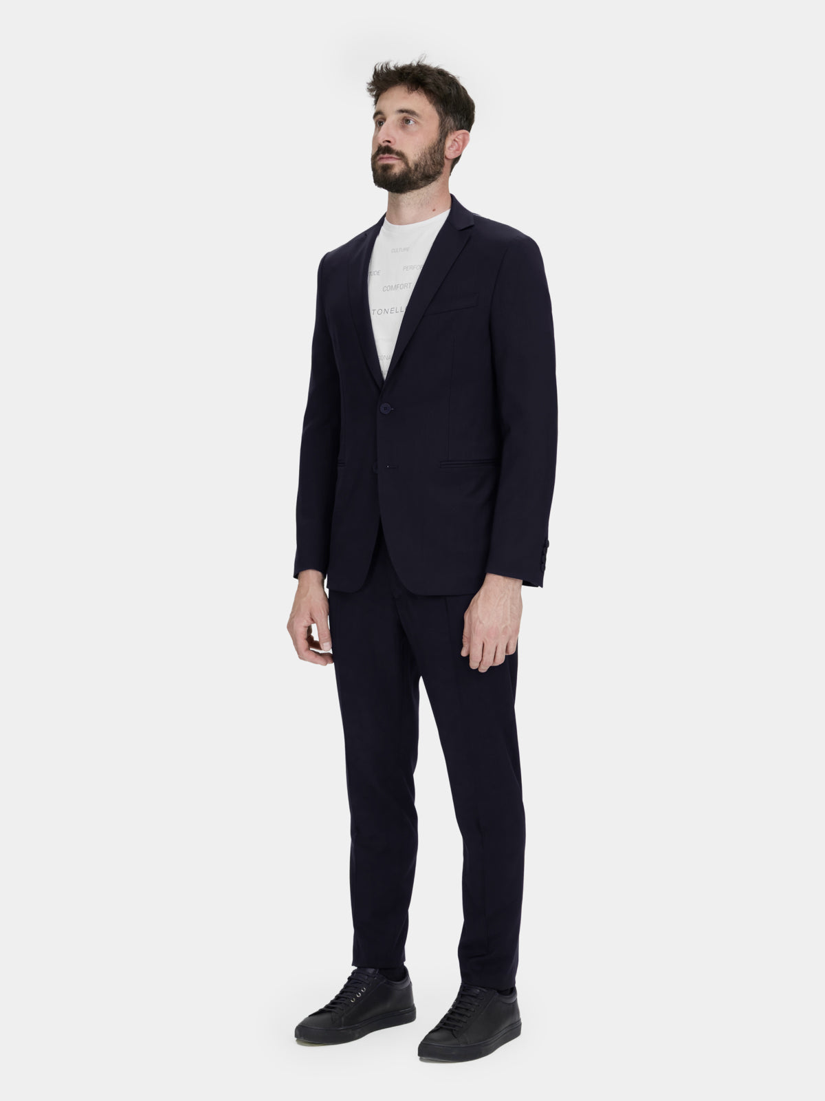 Abito Wash&Wear in gabardina di lana blu