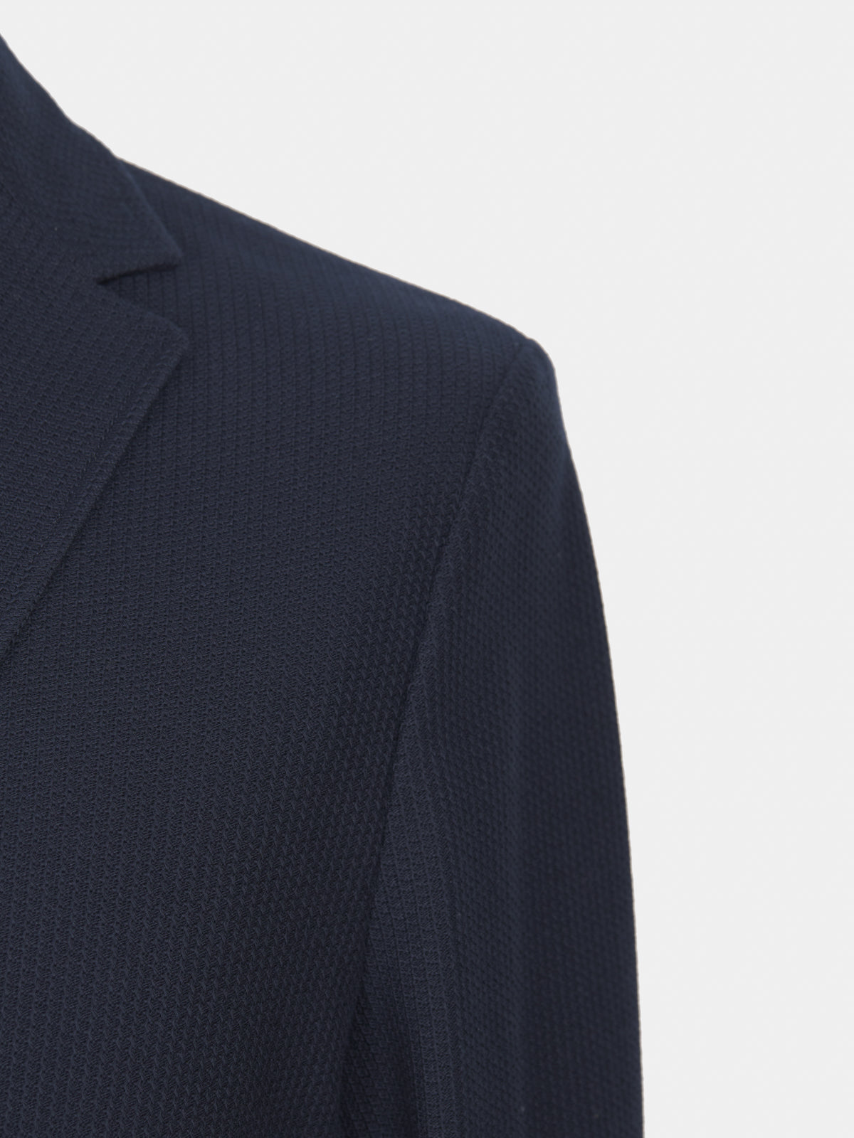 Single-breasted jacket in blue jersey