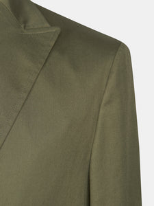 Stretch cotton double-breasted jacket