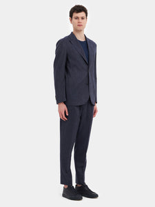 Single-breasted jacket in denim-like fabric