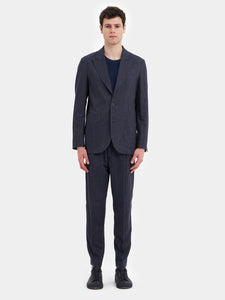 Single-breasted jacket in denim-like fabric
