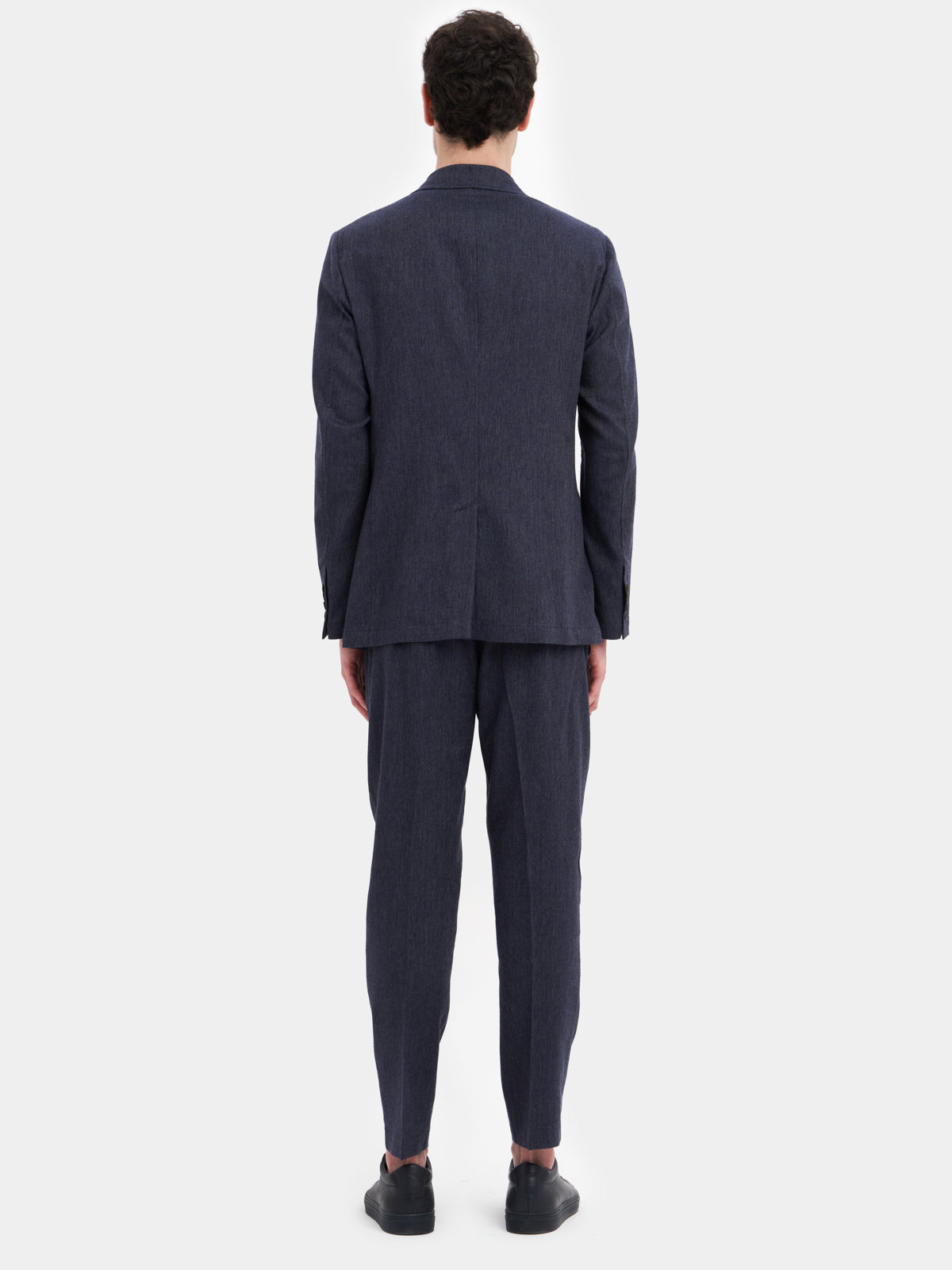 Single-breasted jacket in denim-like fabric
