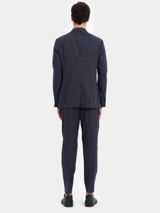 Single-breasted jacket in denim-like fabric