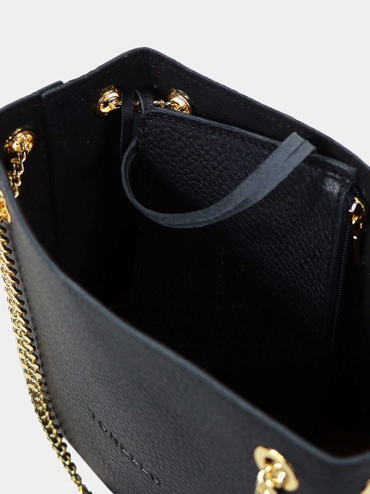 Borsa a tracolla nera in pelle