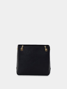 Borsa a tracolla nera in pelle