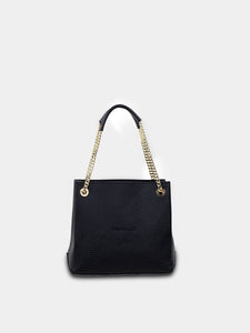 Borsa a tracolla nera in pelle