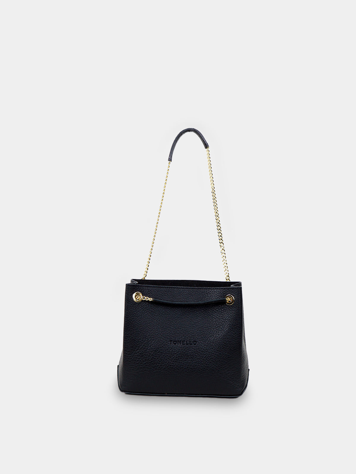 Borsa a tracolla nera in pelle
