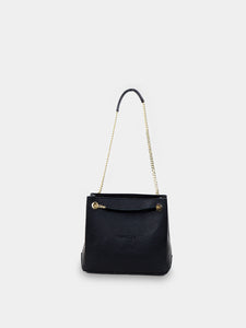 Borsa a tracolla nera in pelle