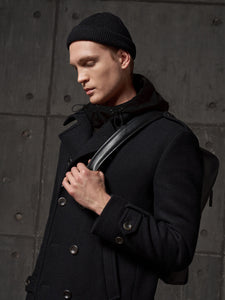 Cappotto nero uomo con cappuccio