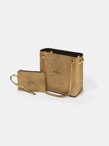 Borsa a tracolla oro in pelle