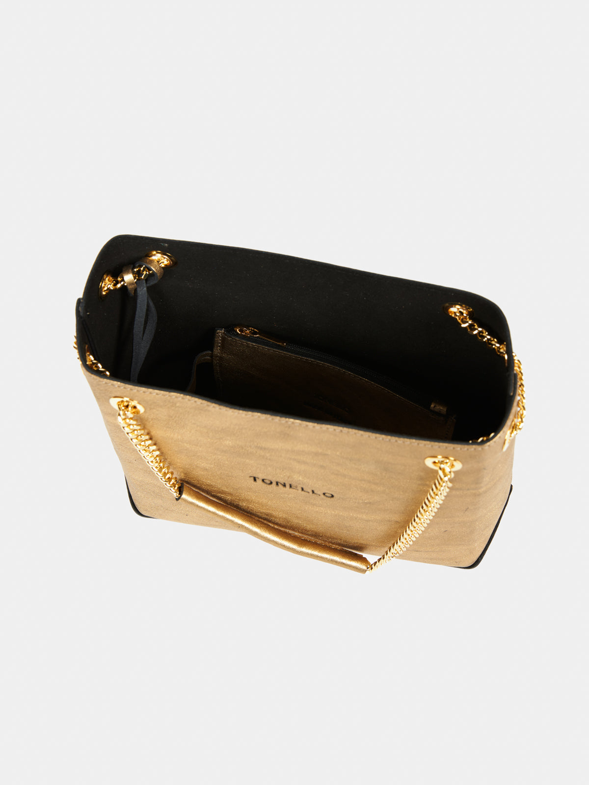 Borsa a tracolla oro in pelle