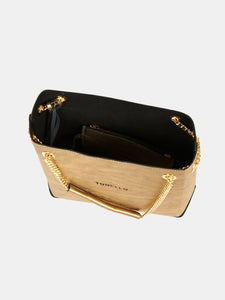 Borsa a tracolla oro in pelle