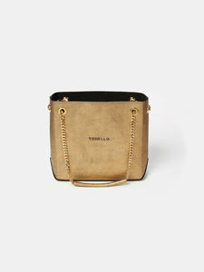 Borsa a tracolla oro in pelle