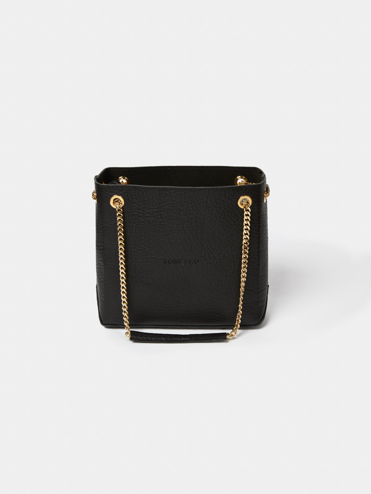 Borsa a tracolla nera in pelle